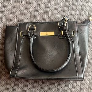 NWOT Elegant Black Leather Tote Bag